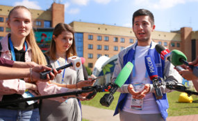 Media tour around WorldSkills Village and Kazan Expo